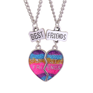<span class=keywords><strong>Nuovo</strong></span> Prodotto BEST FRIENDS Collana dell'Amicizia con Pendente BFF a Colori Sfumati - Product Image 5