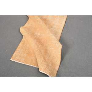 2.2x6.4 ft Turkish Rug, Vintage Runner Rug, <b>Brown</b> White Check <b>Wool</b> Rug - Product Image 4