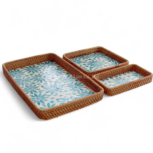 Bandeja Ecológica de Nácar con Ratán para Servir Comida Diariamente en la Mesa de Comedor - Product Image 2