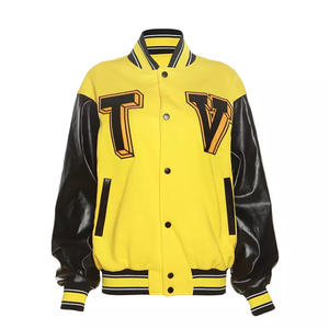 Veste bomber de baseball personnalisée pour hommes et femmes avec boutons, style varsity, logo frontal, vestes pour hommes - Product Image 1