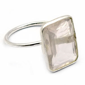 Nueva llegada diseño de lujo 925 plata esterlina cuarzo rosa natural piedras preciosas forma de cojín anillo joyería hecha a mano para regalo de cumpleaños - Product Image 1