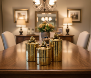 Premium Handcrafted Eco-Friendly Stainless Steel Kitchen <b>Canister</b> with Decorative Lid for Dry Food Storage - Product Image 4