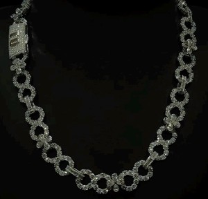 Infinity Style Luxury 925 Silver VVS Moissanite Diamond Necklace Flower Design Round Cut Prong Setting Unisex Wear Necklace - Product Image 1