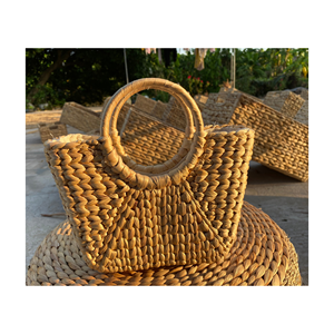 Modèle le plus vendu de haute qualité sac en jacinthe d'eau écologique sac à main en paille pour vacances à la plage fabriqué au Vietnam - Product Image 2