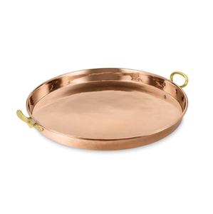 Bandeja de latón tradicional hecha a mano por artesanos adecuada para servir bebidas o como acento de decoración del hogar para ocasiones festivas - Product Image 5