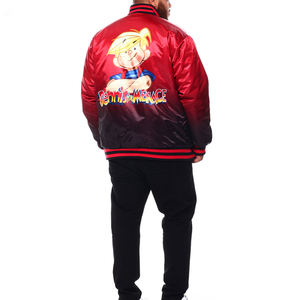 Chaqueta Bomber de Satén de Moda Urbana 2026 con Mangas en Contraste y Parche Personalizado para Unisex, Chaqueta de Satén 2026 - Product Image 5