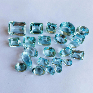 Mezcla de Aguamarina natural piedra preciosa de calidad AAA, corte experto, color azul vibrante, alta claridad y perfecto para cualquier fabricación de joyas - Product Image 1
