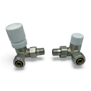 Válvulas Angulares Termostáticas de Latón Niquelado HM 3/8x16, Estructura de Bola Universal Derecha/Izquierda, Fácil Instalación para Agua y Gas - Product Image 2