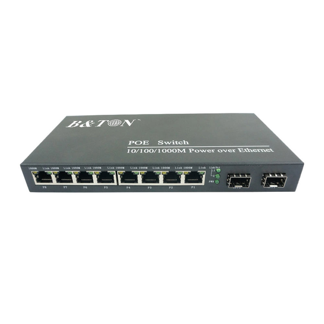 Outdoor Waterproof 8 Port 2 Uplink Port Gigabit PoE Switch IEEE 802.3af/at/bt Switch for VoIP Phone