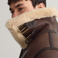 Veste bomber B3 en cuir d'agneau véritable de haute qualité pour homme, fourrure en peau de mouton, écologique, coupe-vent, hiver, vintage, mode, longue