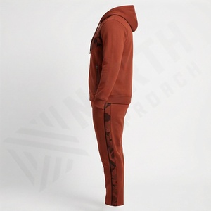 Ensemble de survêtement de sport pour homme tendance, sweat à capuche zippé à manches longues, ensemble de course respirant en polaire technique, ensemble de sport de fitness pour la salle de sport - Product Image 3