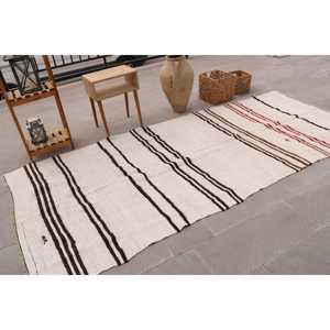 Tapis turc vintage, tapis de 4,3 x 10,2 pieds, tapis en laine blanche à motifs floraux - Product Image 2