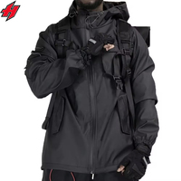 Veste bomber en cuir imperméable pour homme Killwinner Tech Wear, tendance printemps-automne, avec hauts noirs pour couple