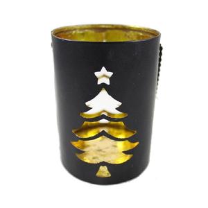 Soporte de luz de té para el hogar Diwali decoración Navidad y dormitorio encimera Caffey hecho a mano negro dorado forma redonda personalizada - Product Image 2