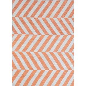 Alfombras Indusbar ADWV-13001 de Lana y Viscosa con Tejido Plano en Chevron Rojo y Naranja para Uso Doméstico - Product Image 1