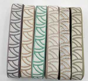 Custom Made Stone Work Embroidered Laces in Eight Colours in Floral Designs for Garments and Dresses in 2 Inch Width. - Product Image 6