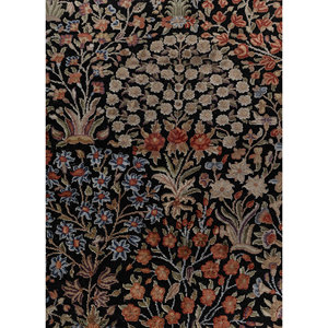 Tapis en laine et soie noués à la main Gulmarg, gris et noir, motif floral abstrait, pour la maison, le salon, le couloir, rectangulaire, pelucheux, AKWS-13027 - Product Image 3