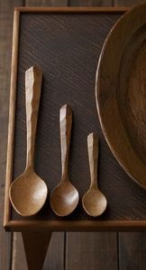 เครื่องใช้บนโต๊ะอาหารช้อนไม้อะคาเซียแข็งแข็งสำหรับทำอาหารทำจากไม้ธรรมชาติแกะสลักโลโก้ได้ตามต้องการ - Product Image 6