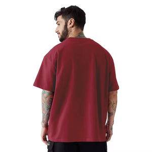 High Quality 100% Cotton <b>Men's</b> Oversized T-Shirt Lightweight Plain Knitted Loose Fit - Product Image 5
