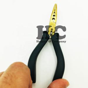 Pince à extensions capillaires Nano Micro en acier inoxydable, à 1 ou 3 trous, logo personnalisé, faible MOQ, usage commercial, salon, HOOPER COMPANY Or - Product Image 3