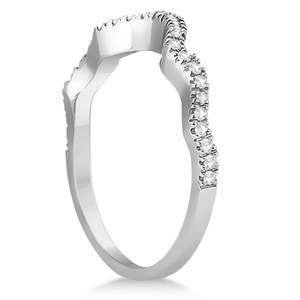 0.60ct Diamond Infinity Halo Engagement Ring & Band <b>Set</b> in Palladium <b>Fine</b> <b>Jewelry</b> <b>Sets</b> - Product Image 5