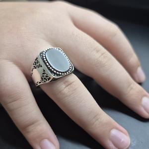 Vintage <b>Black</b> <b>Onyx</b> Silver <b>Ring</b> for <b>Men</b> Antique Turkish Ottoman Style Jewelry Custom Handcrafted 925 Sterling Silver <b>Mens</b> <b>Ring</b> - Product Image 5