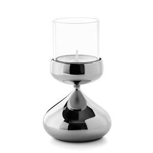 Porte-lampe à thé moderne et élégant Ornement en métal de Noël Décoration de la maison avec une ambiance chaleureuse et accueillante en verre et acier - Product Image 4