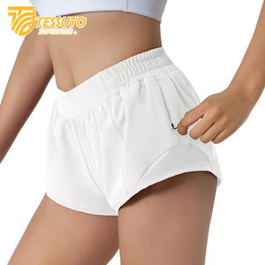 Vente en gros Short de course à séchage rapide Sport double couche taille élastique Short de yoga d'entraînement actif Short de cyclisme en plein air pour femmes - Product Image 6