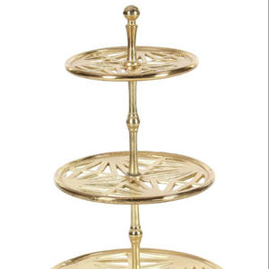 Soporte para pasteles y postres, vajilla de aluminio y Metal chapado en oro, decoración de 3 niveles, soporte para pasteles y postres a precio de mayorista - Product Image 1