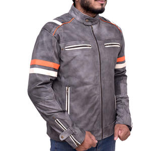Blouson de motard en cuir véritable pour homme, nouvelle arrivée personnalisée, 2026, écologique, léger, logo frontal, style streetwear - Product Image 3