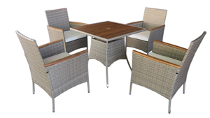 MUEBLES DE JARDÍN DE RATÁN DE POLIETILENO DE ALTA CALIDAD A BAJO PRECIO, MESA CUADRADA DE MADERA 4S - Product Image 3