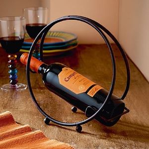 Premium heavy-duty iron <b>bottle</b> stand with elegant design perfect for functional and decorative wine <b>storage</b> - Product Image 6