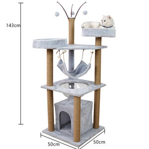 Menara pohon kucing kayu besar Scratcher rumah pohon kucing mewah lantai ke langit-langit untuk kucing Maine <span class=keywords><strong>Coon</strong></span> - Product Image 3