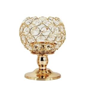 Bougeoir en cristal doré de nouveau design Pièce maîtresse de table en métal Mariages Cristal de Pâques Artisanat Faveurs de mariage Décoratif - Product Image 3