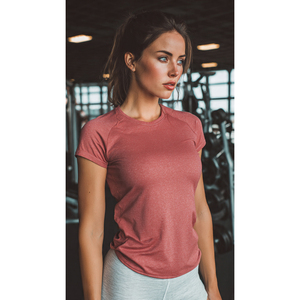 T-shirts de sport pour femmes, 100% polyester, t-shirt d'entraînement pour femmes, manches courtes, imprimé, t-shirt de sport pour femmes - Product Image 2
