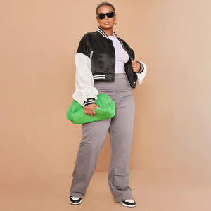 Cropped Varsity Jacket Custom Quilted Leather Printed Embroidery Decoration Cotton Filled Fabric Lining Wool Haus Industries - Product Image 2