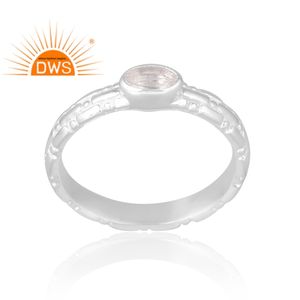 Anillo de piedras preciosas de cuarzo de cristal Natural de plata de ley de diseño elegante, joyería personalizada para mujer, regalo para ella - Product Image 1
