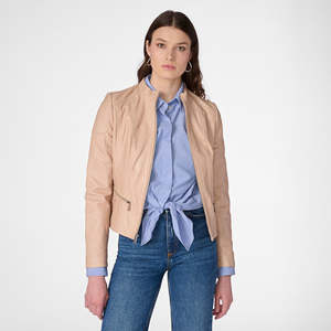 Veste de moto unisexe en cuir de haute qualité, cuir d'agneau véritable, respirante, mode automne, fabriquée au Pakistan, devant - Product Image 6