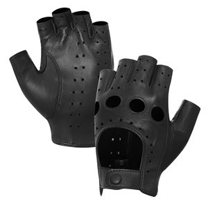 Guantes deportivos de medio dedo unisex, cierre de muñeca ajustable, cuero transpirable duradero, Palma, logotipo personalizable, levantamiento de pesas OEM - Product Image 2