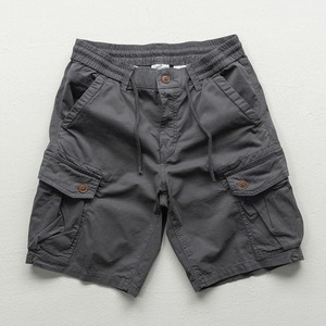 Novedad de verano para hombre, pantalones cortos Cargo de estilo suelto con microelasticidad, pantalones casuales caqui de corte recto, envío DDP - Product Image 2