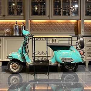 Vintage Metal Scooter <b>Bar</b> <b>Table</b> Industrial Design Modern Luxury for Home Wine Cellar Cafe Restaurant Mall <b>Kitchen</b> Cocktail <b>Table</b> - Product Image 2