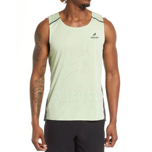 Camisetas sin mangas para hombre más vendidas de Pakistán, ropa de gimnasio para correr de punto con estampado personalizado de alta calidad, estilo informal - Product Image 2