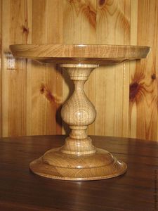 SMART STAND Haute Qualité Vente Chaude En Bois D'acacia Pied Haut Plateau Rond En Bois Gâteau Stand pour Servir Gâteaux et Fruits - Product Image 5