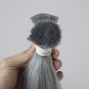 ผมต่อของมนุษย์สีเทาเงินแท้เป็นมัดผมมนุษย์ - Product Image 4