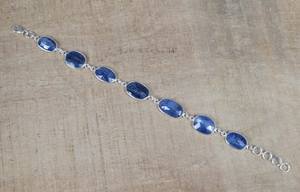 Blue Kyanite Bracelet 925 Sterling Silver Adjustable Handmade Gemstone Jewelry Natural <b>Stone</b> Silver Bracelet Gift - Product Image 4