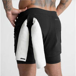 Pantalones cortos deportivos de verano para hombre, transpirables, de secado rápido, de nailon para entrenamiento en el gimnasio, ropa deportiva con patrón sólido - Product Image 3