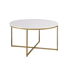 Table basse de luxe premium au design tendance avec plateau en marbre noir, différentes tailles, pieds métalliques dorés et brillants, utiliser à la maison, salon d'hôtel - Product Image 3