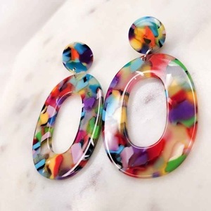 Pendientes de Resina Bordados a Mano, Joyería de Moda de Acero Inoxidable para Mujeres y Niñas, Estilo Clásico para Bodas, Alta Calidad - Product Image 3