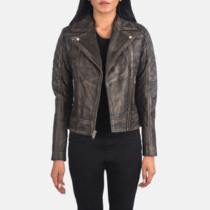 Chaqueta de Motociclista de Piel de Oveja Genuina para Mujer, Elegante y de Lujo, Chaqueta de Invierno Impermeable y Cortavientos, Acolchada - Product Image 3