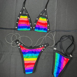 2024 New Fashion Swimwear Sexy Beach Mini Micro String <b>Triangle</b> <b>Bikini</b> <b>Set</b> Custom Your Own Brand Logo Printed Swimsuit for Women - Product Image 2